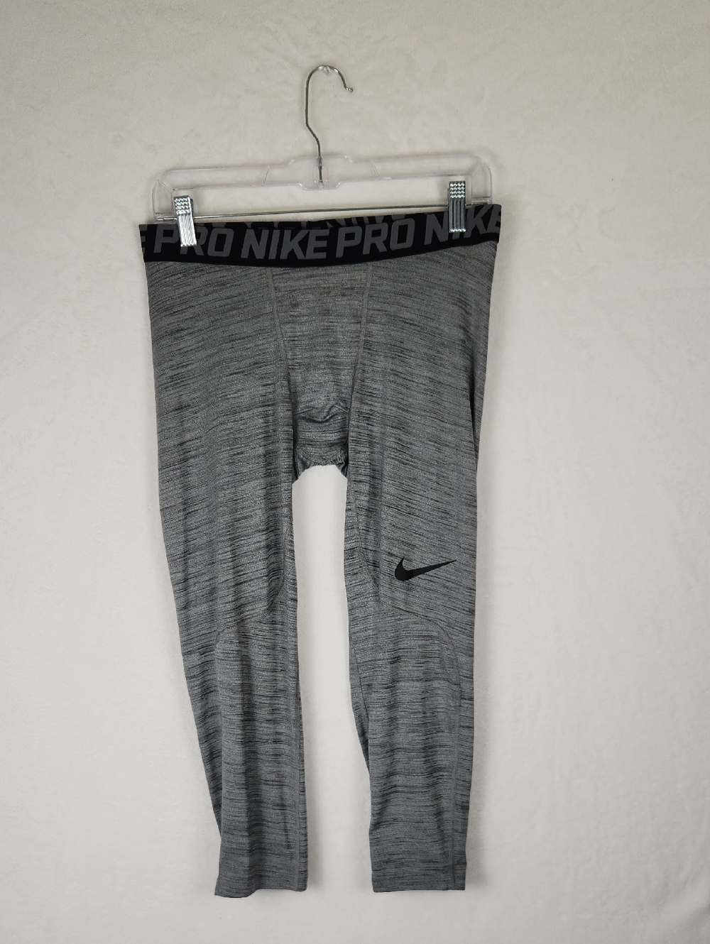 Nike Pro Dri‑FIT Compression Pants Grey with Black Waistband Men’s Size Large